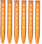 Ogrmar Aluminum Tent Stakes for Camping in Snow and Sand Tent Boating Hiking Backpacking Picnic Shelter Shade Canopy Outdoor Activity Pack of 6 (Orange, 6Pcs)