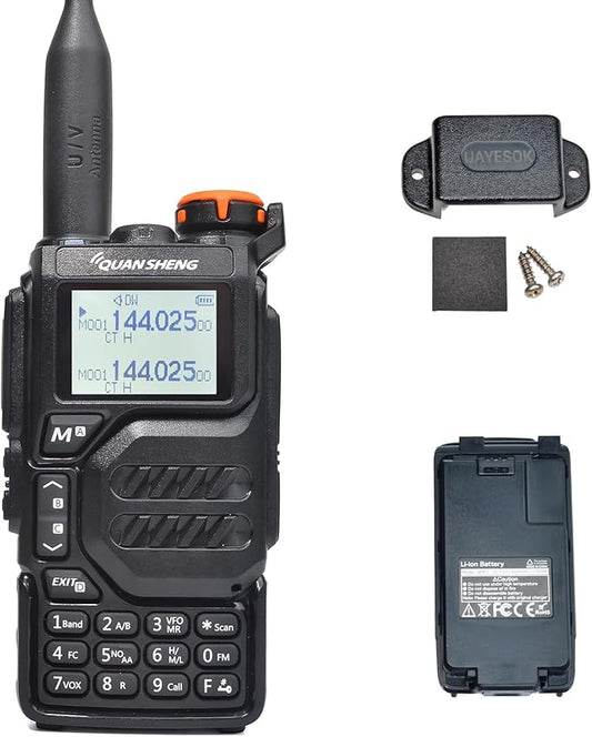 Quansheng UV-K5 Outdoor Dual Band Portable HT Two Way Radio, 200CH 1600mAh Type-C Charge, 50-600MHZ Full-band RX, AM/FM/DTMF/NOAA, Cross-band, Support Firmware Update, Flash Copy Frequency