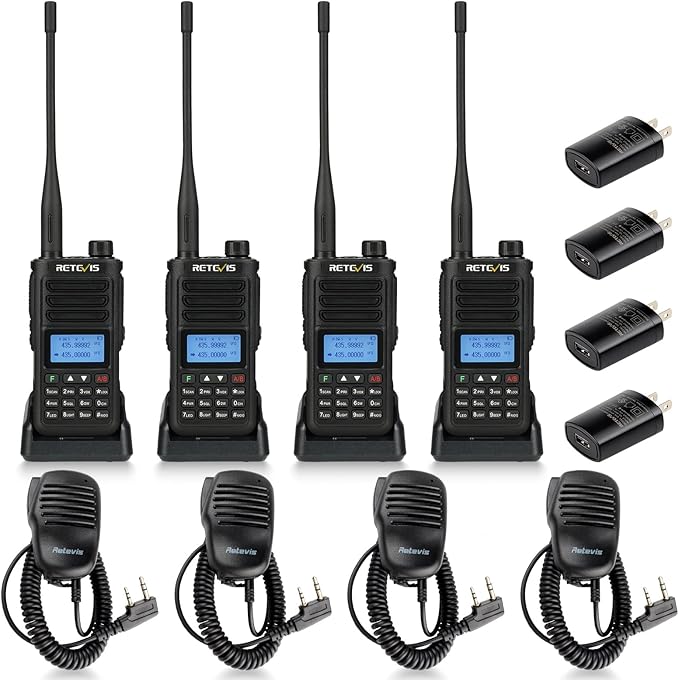 Retevis RA89 Ham Radio Handheld, Dual Band 2 Way Radio with Speaker Mic, 2500mAh Battery Long Range Walkie Talkies, Portable Dual Band Radio Includes Full Kit, Handheld Radio for Outdoor Use(4 Pack)