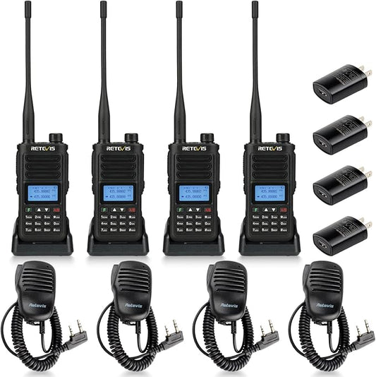 Retevis RA89 Ham Radio Handheld, Dual Band 2 Way Radio with Speaker Mic, 2500mAh Battery Long Range Walkie Talkies, Portable Dual Band Radio Includes Full Kit, Handheld Radio for Outdoor Use(4 Pack)
