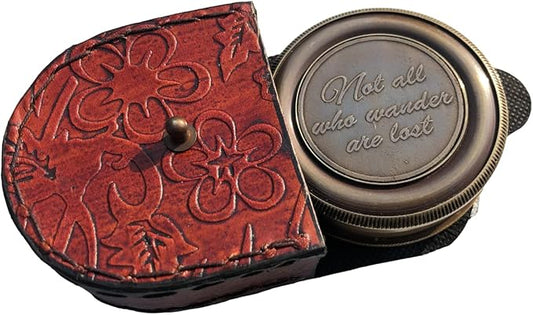 Nautical Brass Compass Engraved Pocket Compass Quote Not All Those Who Wander are Lost Magnetic Compass Graduation Confirmation Day Gift Vintage Working Compass