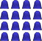 GoodtoU Drawstring Backpacks, Drawstring Bags Bulk Nylon Backpack Draw String Back Bag Cinch Sack Drawstring Gym Bag Drawstring Backpack for Sport, Traveling, Team (Blue, 16Pcs)