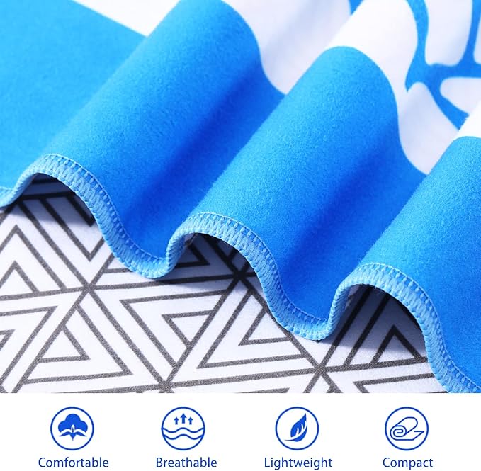 Microfiber Oversized Beach Towel Lightweight Thin Sandproof Compact Quick Dry Clearance Towels Extra Large Sand Free Pool Travel Beach Essentials Accessories Women Men Adult Gift Dark Blue Turtle