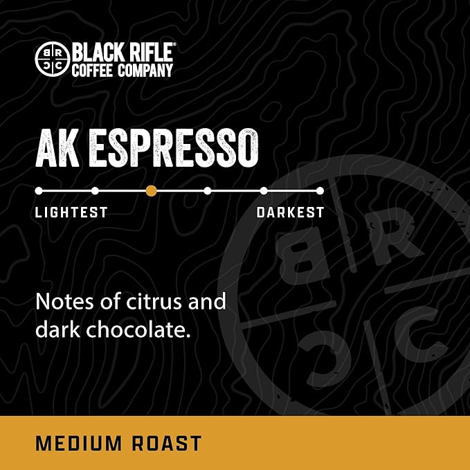 Black Rifle Coffee Company AK Espresso, Medium Roast K Cups, 12 Single Serve Coffee Pods