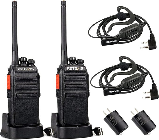 Retevis H-777S Walkie-Talkies Long Range,Rechargeable Two Way Radios,2 Way Radio with Earpiece,VOX Handsfree,Hiking Camping Road Trip Biking(2 Pack)