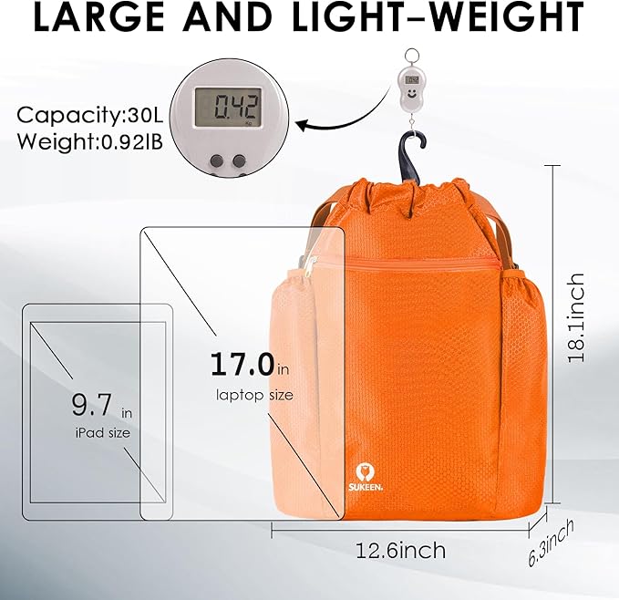 Sukeen Drawstring Backpack Swim Bag Lightweight String Backpack for Beach Pickleball Swimming Pool Gym Workout Gear Sport