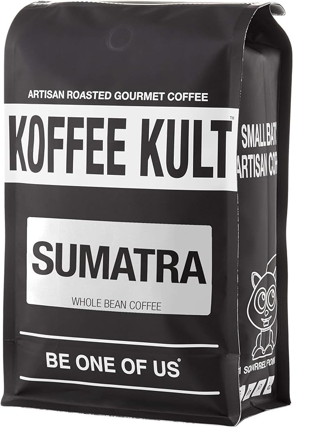 Koffee Kult Sumatra Coffee Beans Dark Roast - Indonesian Fresh Roasted Coffee Beans (Whole Bean, 12oz)
