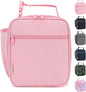 Lunch Box for Kids Boys Girls Men Women, Insulated Small Soft Cooler Lunch Bag Kit for School Work Picnic Travel - Reusable Portable lunchbox, Pink