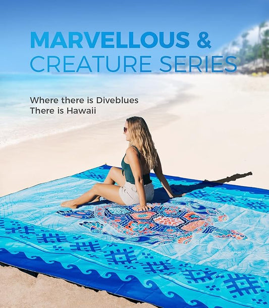 OCOOPA Beach Blanket Waterproof Sandproof, 10'X 9' Extra Large, Soft and Sturdy, Light Weight and Portable, Perfect for Beach Vacation, Famlily Park Picnic, Travel Camping, Outdoor Gifts
