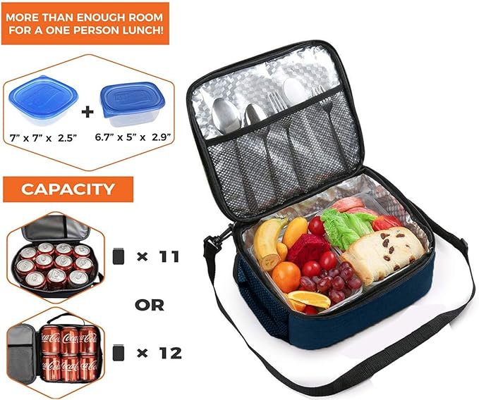 Lunch Box for Men - Reusable Lunch Bag Men Adult Women- Insulated Small LunchBox