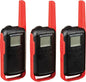Motorola Solutions, Portable FRS, T210TP, Talkabout, Two-Way Radios, Rechargeable, 22 Channel, 20 Mile, Black W/Red, 3 Pack