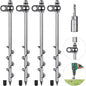 12 Inch Ground Anchors, 4 Pcs Heavy Duty Tent Stakes, Easy to Install and Reusable, for Camping Tents, Trampolines, Sheds, Swing Sets, Securing Animals