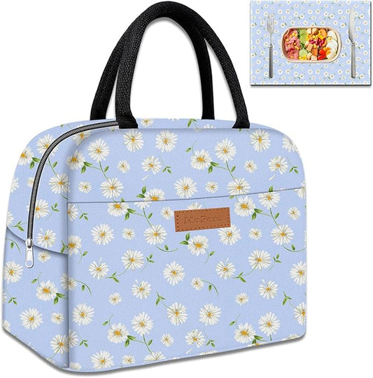 Cute Lunch Bag Women with Placemats, Insulated Lunch Box for Women, Placemats Keep Clean and Hygienic Durable Leakproof Thermal Bag High Capacity for Travel Picnic Insulated Lunch Bag