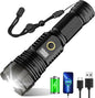 Flashlights High Lumens Rechargeable, 990,000 Lumens Super Bright Flashlight with LCD Digital Display, Zoom, 5 Modes, IPX7 Waterproof, Powerful Tactical Flashlight for Emergencies, Camping