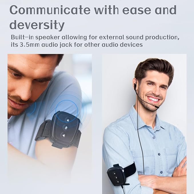 Came-TV Action Communicator 2-Pack Dect Full Duplex Wireless Intercom System with Pre-paired Hands-Free 3.5mm Audio Port for Referee Communication,Film Production,Camping or Boating