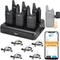 TIDRADIO TD-M8s Radios Walkie Talkies for Adults Long Range,Rechargeable Two Way Radio with Earpieces,6 Way Multi Gang Charger and Wireless Programmer,for School Church Restaurant Business (6 Pack)