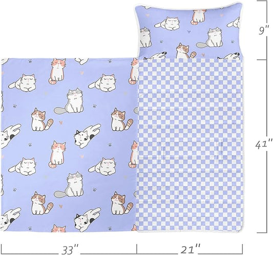 Space Nap Mat - Space Ship Galaxy Sleeping Bag with Removable Pillow - Daycare and Sleepovers Preschool Kindergarten Bedding Set for Kids Toddler Boys Girls