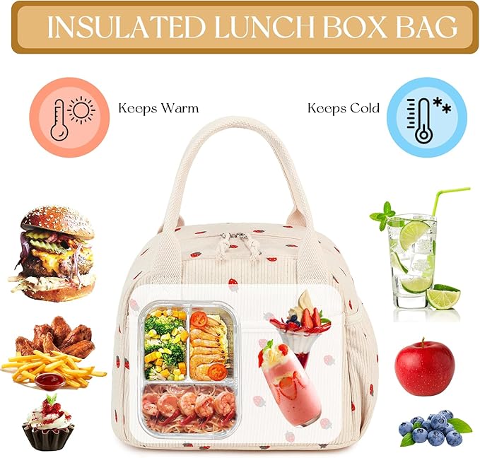 CAMTOP Lunch Box for Women Men Insulated Lunch Bag Lunch Tote Bag Leakproof Thermal Cooler Large Capacity for Travel Work School Picnic