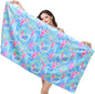 Microfiber Beach Towel, Extra Large 63"x32" Sand Free Beach Towel Super Lightweight Towels for Swimming Pool, Camping, Picnic, Yoga Gym Sports