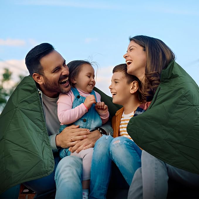 Outdoor Waterproof Blanket, Foldable Fleece Stadium Blanket for Outdoor Sports Event,Camping,Concerts, Car,Pet,Picnics -Windproof, Wearable,Machine Washable 80"x58"
