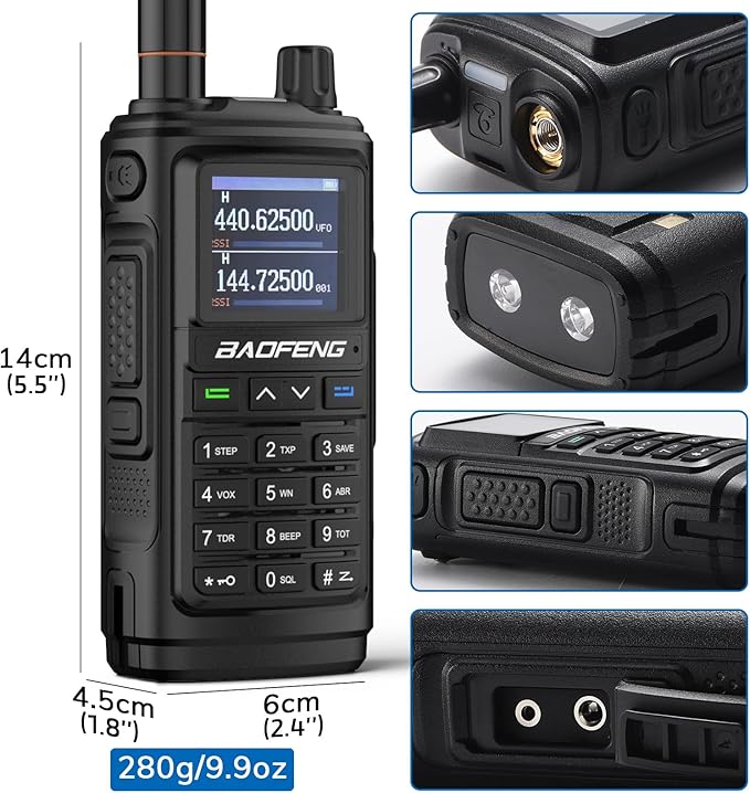 BAOFENG UV-17R Two Way Radio, Dual Band 144-148/420-450Mhz Handheld Ham Radio with Standard Antenna & High Gain Long Antenna, 1800mAh Li-ion Battery, 999 Channels, Manual DTMF, VOX, Support Chirp