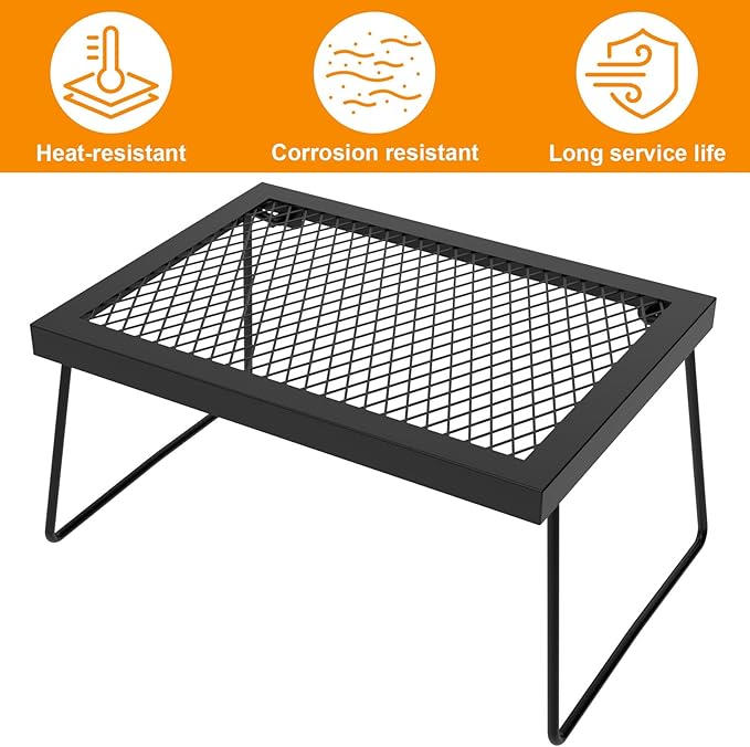 Camp Fire Cooking Racks - Campfire Grate for Fire Pit & Fireplace, Grill Grate for Outdoor Cooking, Camping Accessories