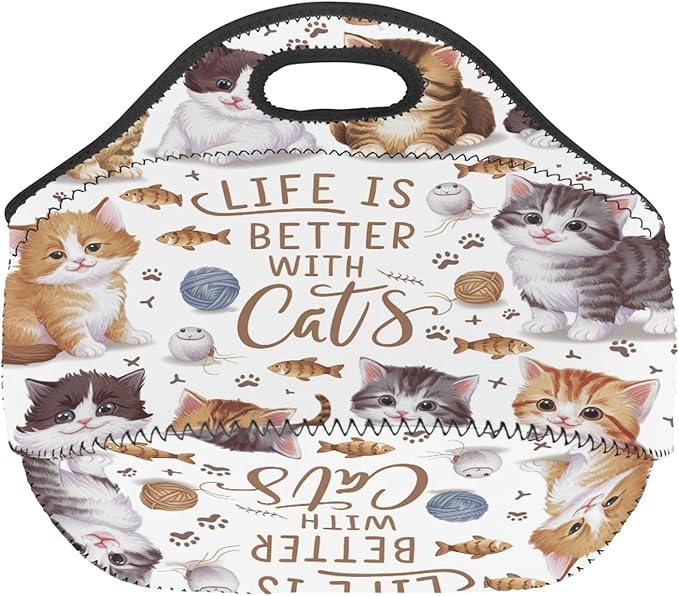 Neoprene Lunch Bags Thermal Insulated Lunch Tote Bag Reusable Washable Neoprene Picnic Bag for Women Men
