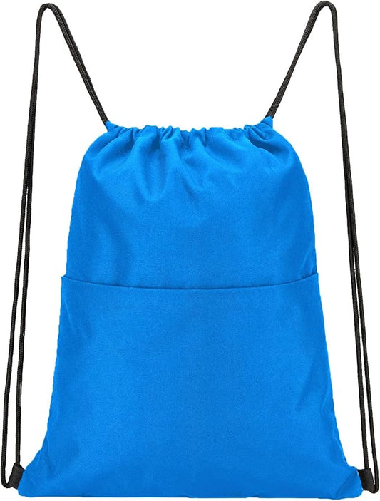 Vorspack Drawstring Backpack Water Resistant String Bag Sports Sackpack Gym Sack with Side Pocket for Men Women