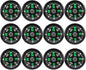 Mini Survival Compass, 12pcs Black Outdoor Pocket Button Compass for Camping Hiking