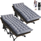ABORON 2 Pack Folding Camping Cot W/Mat for Adults, Heavy Duty Outdoor Bed with Carry Bag,1200 D Layer Oxford Travel Camp Cots
