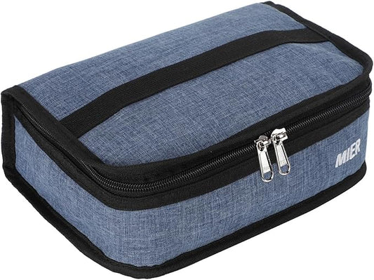 MIER Portable Thermal Insulated Cooler Bag Mini Lunch Bag for Kids, Bluesteel