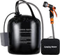 Portable Camping Shower, 5gallons/20 liters Rechargeable air Pump Outdoor Electric Camping Shower, 8 Spray Modes, Solar Heating Black PVC airbag, Built-in Thermometer, Beach, Camping, Hiking