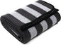 PuTian Merino Wool Blanket - 63" x 51" Thick Warm Soft Twin Bed Throw - Great for Camping, Outdoors, Travel, Car, Couch, All Seasons Grey Stripe