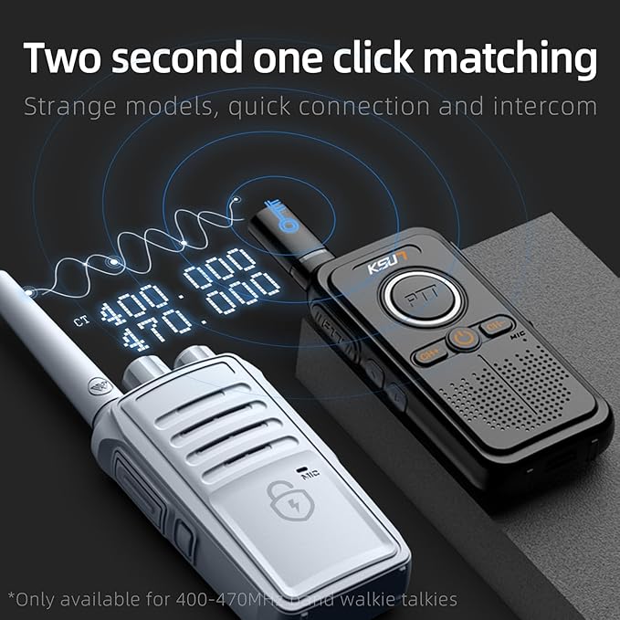 LT Plus Two-Way Radio Long Range with Access to 16 Channels NOAA Weather 4200mAh Battery Rechargeable Flash Replication Frequency Tpye-C LCD Display for Camping Walkie Talkies(Black 2 Pack)