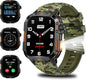 QTLLBT Men's Military Smart Watch HD LED Altimeter Barometer Fitness Tracker Sports Watch with Heart Rate SpO2 Pressure Sleep Monitoring Function Men Women Watch