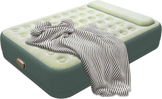 Twin Air Mattress, Upgrade Wireless Inflatable Mattress with 4000mAh Rechargeable Battery Built-in Pump for Quick and Easy Inflation/Deflation, ideal inflatable bed for home, camping and guests