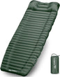 Camping Sleeping Pad w/Armrest & Pillow - 4 Inch Ultra-Thick Side Sleep Friendly - Rollover Protection - Ultralight Backpacking Air Mattress