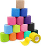 FriCARE Self Adhesive Bandage Wrap, Medical Tape in First Aid Kit, Cohesive Bandages for Wounds Sport Vet, FSA/HSA Eligible, 2 Inches X 5 Yards 16 Rolls, Vivid