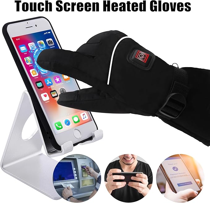 Magnolia Heated Gloves Men Women,Rechargeable Heated Gloves Electric Battery Heated Gloves Winter Gloves for camping Hunting Skiing Arthritis Frostbite Winter outdoor Sports