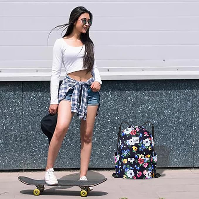 XEYOU Drawstring Sports Backpack Lightweight Gym Yoga Sackpack Shoulder Rucksack Casual Outdoor Daypack for Women and Men