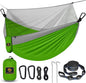 Camping Hammock with Net,Travel Portable Lightweight Hammocks with Tree Straps and Solid D-Shape Carabiners,Parachute Nylon Hammock for Outsides Backpacking Beach Backyard Patio Hiking