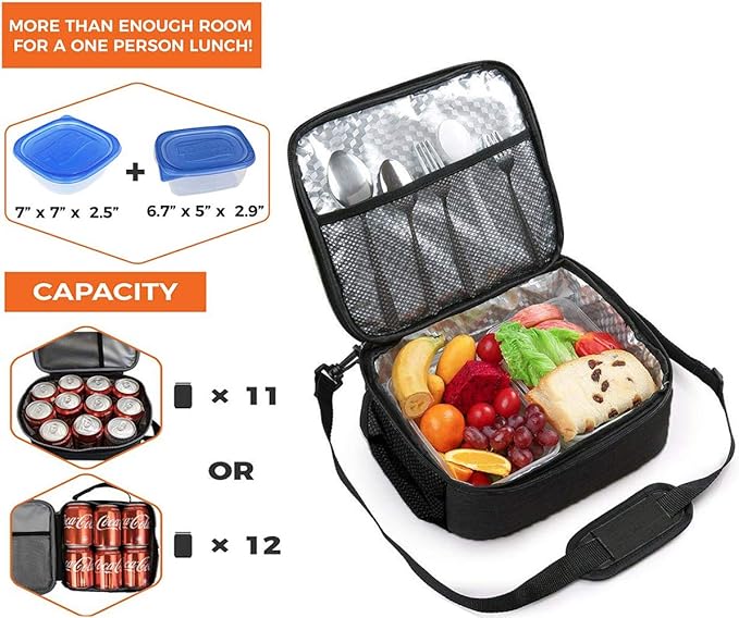 Lunch Box for Men - Reusable Lunch Bag Men Adult Women- Insulated Small LunchBox