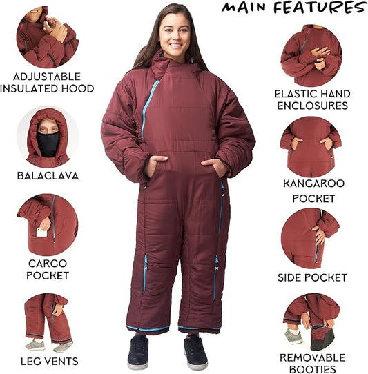 Selk'bag Original Wearable Sleeping Bag - Outdoor & Indoor Sleeping Bags - Sleeping Bag Suit - Temp Rating 35 to 44 Degrees F