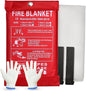 Emergency Fire Blanket for Home and Kitchen, 40"x40" Flame Suppression Fiberglass Fire Retardant Blankets for House Camping Grill Car Office Warehouse Emergency Survival Safety
