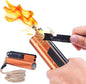 Flint and Steel Fire Starter Kit 7-in-1 XXL XL Ferro Rod Fire Steel Bushcraft Equipment, Portable Survival Magnesium Kit with 36" Waterproof Wick Rope,Multi Tool Scraper, Compass for Camping Hiking