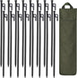 16 Pack Tent Stakes, 16in Tent Stakes Heavy Duty with Storage Bag, Forged Steel Tent Pegs for Camping Unbreakable and Inflexible(16pcs 16in Stakes)