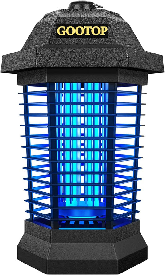 GOOTOP Bug Zapper Outdoor, Mosquito Zapper, Electric Fly Zapper, Mosquito Killer, Fly Traps, 3 Prong Plug, Flying Insects Zapper Indoor Outdoor 90-130V, 4200V, ABS Plastic Outer (Black)