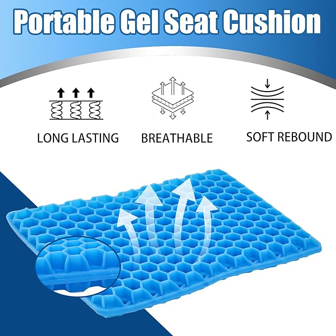 SABADO Portable Stadium Seats Cushions,Gel Airplane Seat Cushion,Foldable Travel Seat Cushion for Bleacher Stadium Camping