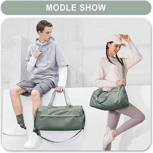 Gym Bag for Women Men, Sport Duffle Bag with Shoe Compartment, Waterproof Travel Shoulder Bag, Carry on Tote Bag for Workout, Yoga, Swimming