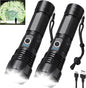 Led Flashlights 990000 Lumen High Lumens Rechargeable 2 Pack, Brightest Flash Light with 5 Modes & 18H Runtime, IPX7 Waterproof, Powerful Handheld Flashlights for Home Camping Hiking